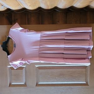 Medium pink and white striped dress